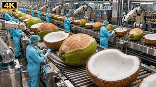 Inside a Modern Coconut Processing Plant 🥥 | From Whole Coconuts to Pure Coconut Water & Oil