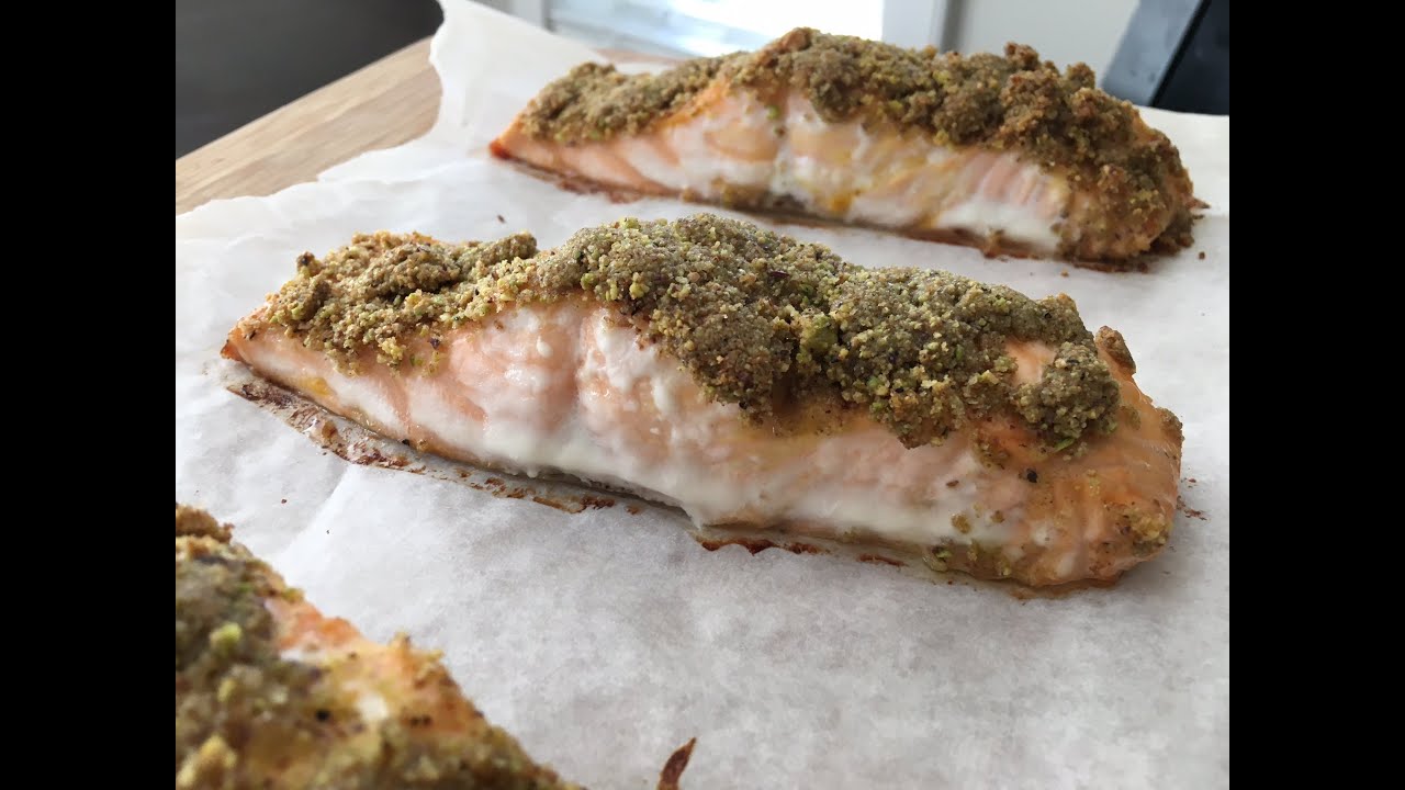 Pistachio Crusted Baked Salmon Recipe (Easy Salmon Recipes) | Eat East Indian