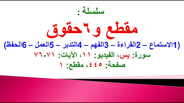 مقطع و6 حقوق (سورة يس الفيديو ١١ الآيات: ٧١-٧٦) (في المصحف صفحة ٤٤٥ مقطع ١) محمد ماضي