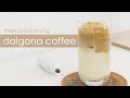 Home cafe ☕ Dalgona coffee using handheld milk frother & creamy matcha latte | 달고나 커피 만들기