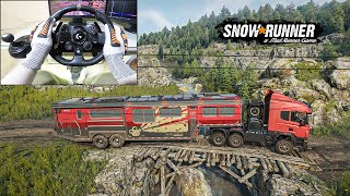 Transporting an Movie Star trailer | Snow Runner Season 11 | Logitech g923 gameplay