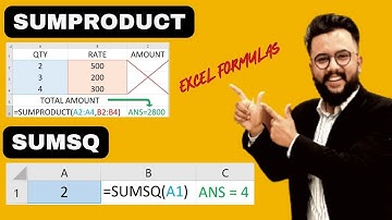 sumsq and sumproduct formula in Excel || MS Excel formulas with examples