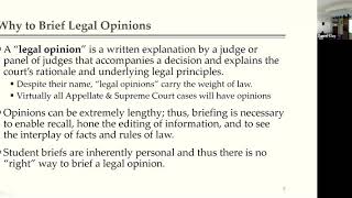 Criminal Law I - Briefing a Case