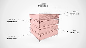 3D Animated 4 Levels Concept Hand-drawn Sketch for PowerPoint