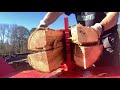 Splitting White Oak &amp; Birch Drying Time Results #wolferidge #logsplitter #birchwood #outdoors