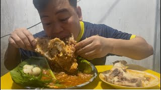 mukbang Chinese food stewed pork head super spicy