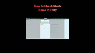 Learn How to Check Stock Items in Tally Prime! 📊