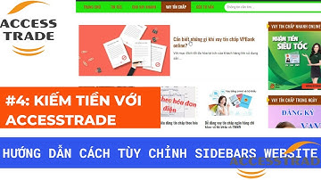 Tiếp thị liên kết accesstrade:#4: Cách tùy chỉnh sidebar website- Hướng dẫn Plugin Custom Sidebars