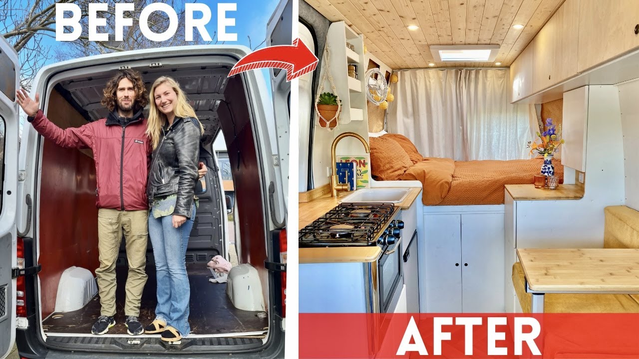 We Build our Dream Camper Van  FULL TIME LAPSE  Sprinter Camper Conversion