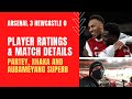 Arsenal 3, Newcastle 0: Player ratings and match details - Xhaka & Partey superb, Aubameyang lethal