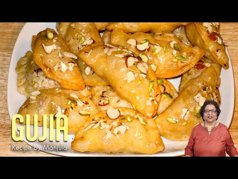 Gujia | Ghughra | Karanji  Recipe by Manjula, Indian Sweets | Manjula
