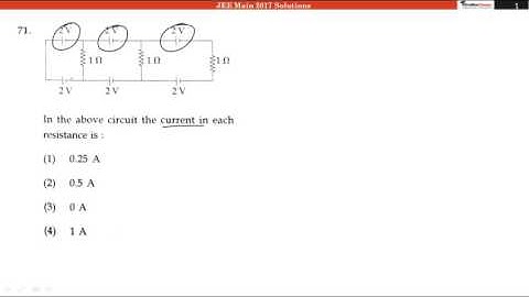JEE Main 2017 Video Solution - Physics Ques No. 71 [Code C]