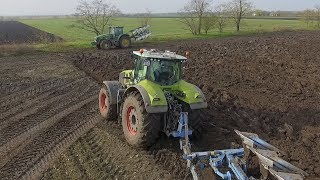 Ploughing | Pflügen | Orba | Claas Axion 930 + John Deere 7930 + Lemken