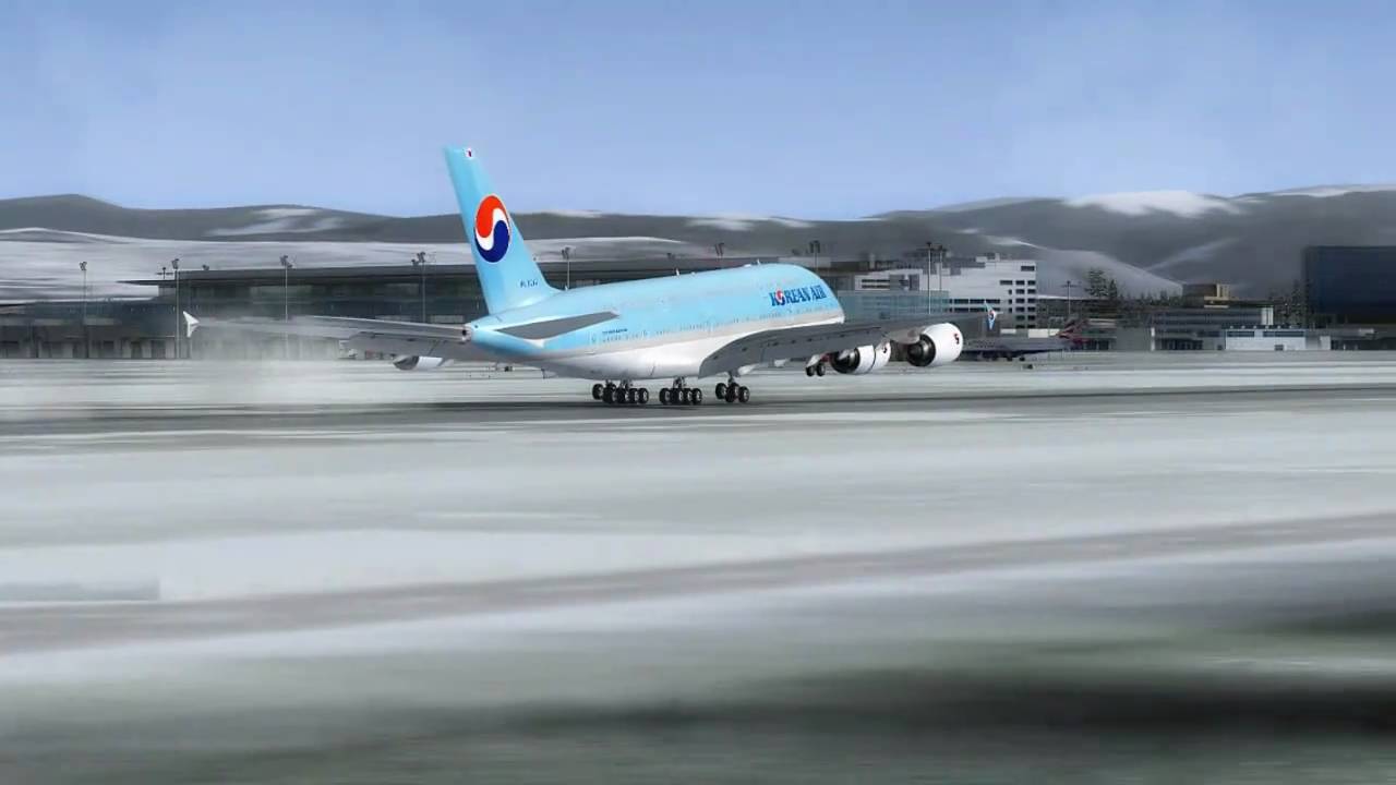 FS2004 Korean Air A380 At Zurich Int'l