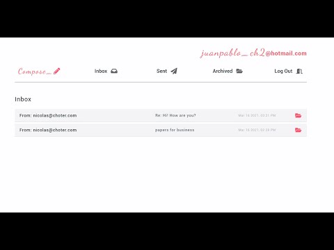 CS50 Project 3: Mail app using Javascript