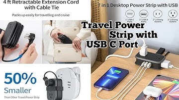 Travel Power Strip with USB C Port, with 4 Outlets 3 USB Amazon