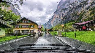 Вождение В Долине Лаутербруннен Во Время Свежего Летнего Дождя 🇨🇭 Швейцария 4K