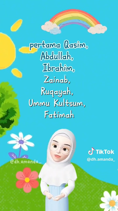 ada anak nabi ada 7  orang 3 laki-laki 4perempuan 😇 1 Kosim Abdullah ibarahim zoinam rukayaumikaasum