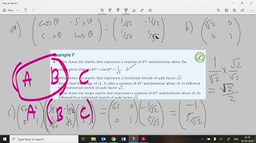 Ex9E part 2: IB HL AI Maths, Oxford, Unit 9; transformations with matrices, example questions (GTU)