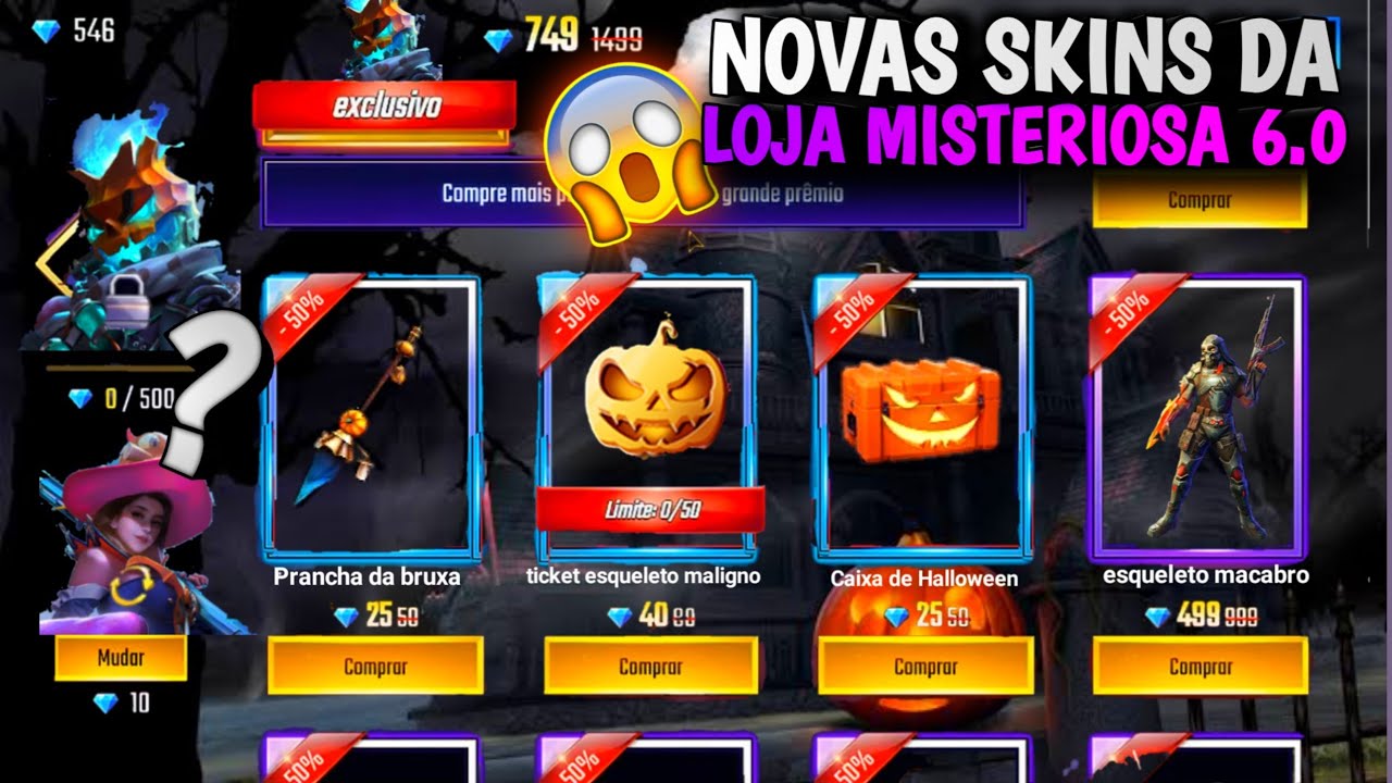 Ã‰ AMANHÃƒ? LOJA MISTERIOSA 6.0 COM NOVAS SKINS E DATA - CUBO MÃGICO DE GRAÃ‡A  FREE FIRE - 