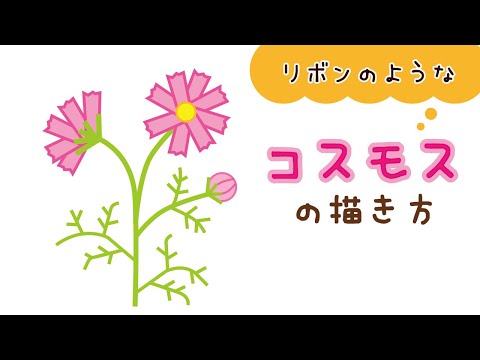 秋のイラスト コスモスの描き方 How To Draw A Cosmos たのしい図案教室 Happy Illustration Room Youtube