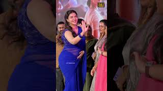 Honey Rose Blue Saree Look at Rachel Trailer Launch | Honey Rose Glam Entry | BTF Productions