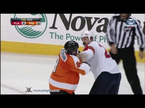 George Parros vs Nicklas Grossmann Feb 21, 2013