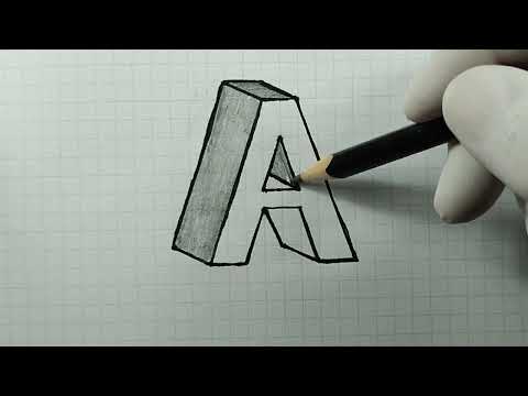 CETVEL Kullanmadan 3 Boyutlu A Harfi Çizimi - 3D Drawing of Letter A Without Using Ruler - 3D Letter