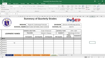 FREE DOWNLOAD | Modified Automated E Class Record for Elementary and Secondary