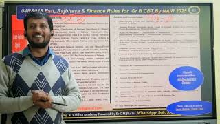 01st class 04RS018 Introduction of Establishment, Finance & Rajbhasa course for Railway LDCE