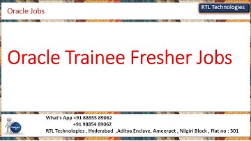 Oracle jobs | Fresher Jobs | Trainee |SQL Jobs  |PL/SQL Jobs | Placement