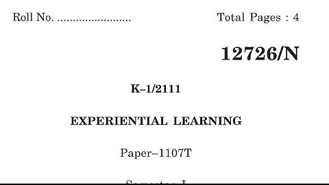 Experiential Learning PYQ-Dec2022 In English And Hindi #pup #pupexamnewstoday #2022 #2023