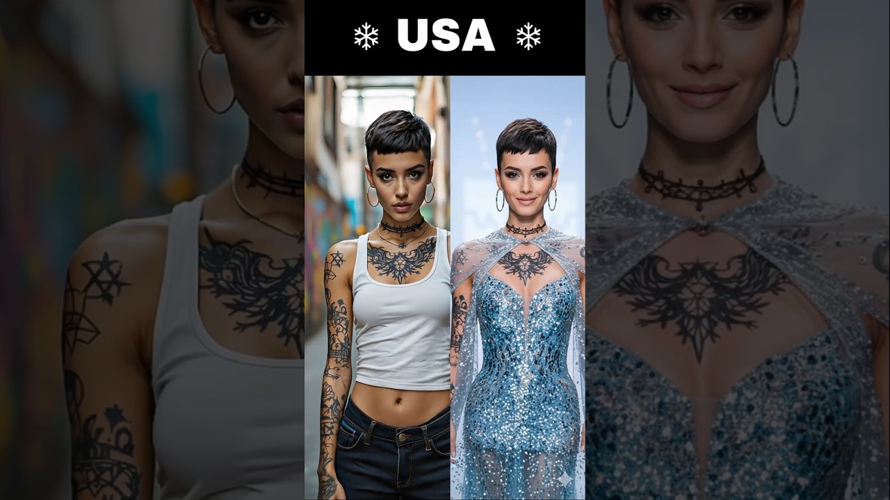 ❄️ Elsa Reimagined with Tattoos 💙 | Ice Queen Runway Look 