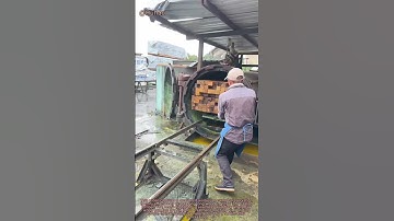 "Old-School Wood Preservation Technique – Efficient Factory Workflow | DIY Woodworking"