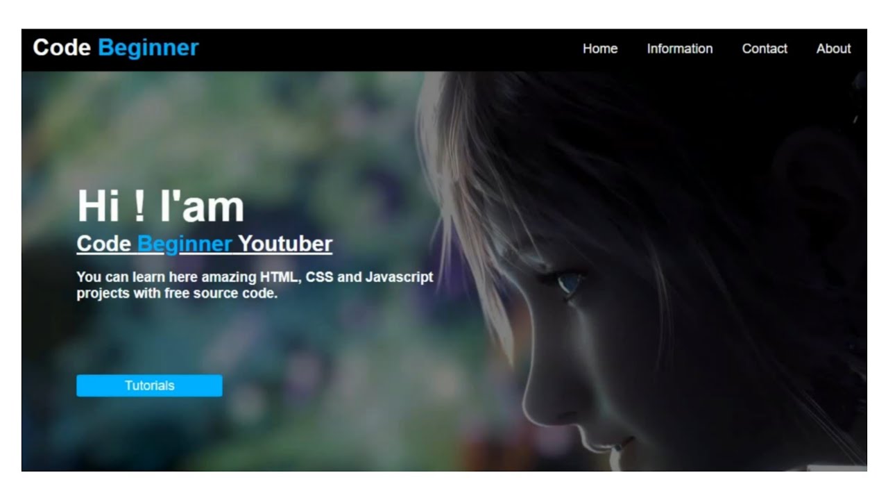 Website Home Page Using HTML and CSS | HTML & CSS Projects - YouTube