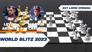 Levon Aronian vs Magnus Carlsen (2023) #chess