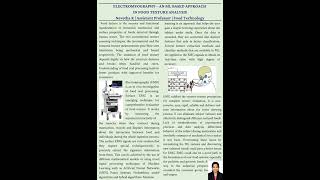 Electromyography - An ML Based Approach in Food Texture Analysis | Nevetha R | Food Technology