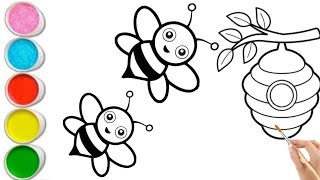 Buzzing Fun: Drawing and Painting Bees and Their Hive for Kids