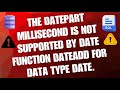 The datepart millisecond is not supported by date function dateadd for data type date.