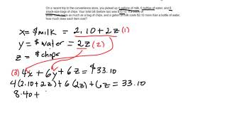 Systems of Equation - 3x3 Application