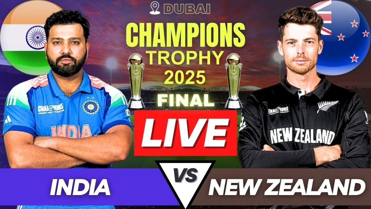 IND vs NZ Live Champions Trophy 2025 Final | Live Cricket Match Today ...