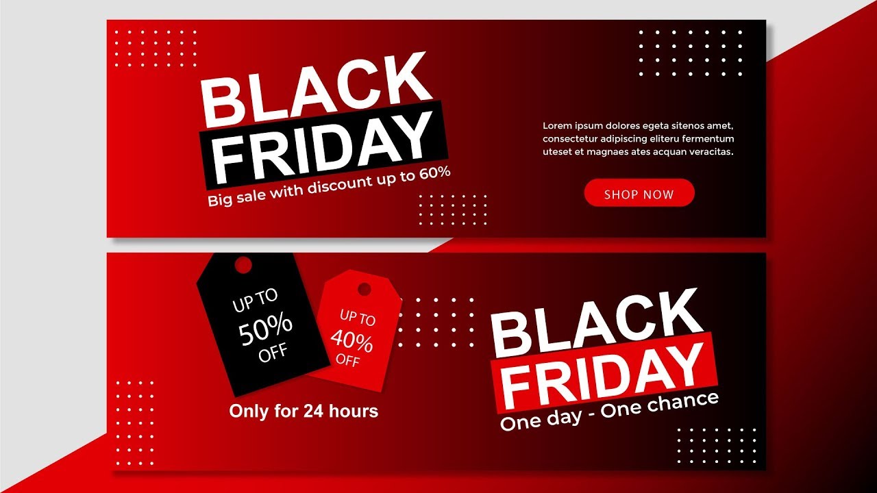 Black Friday Sale Banner | How to make sale banner design illustrator || slashtechbd