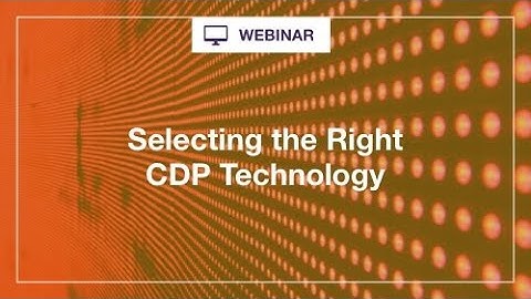 Webinar: Selecting the Right Customer Data Platform CDP