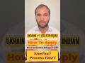 Ukraine Visa For Indians 2025 | Ukraine E Visa For Indian |How To Apply Ukraine Tourist Visa#ukraine