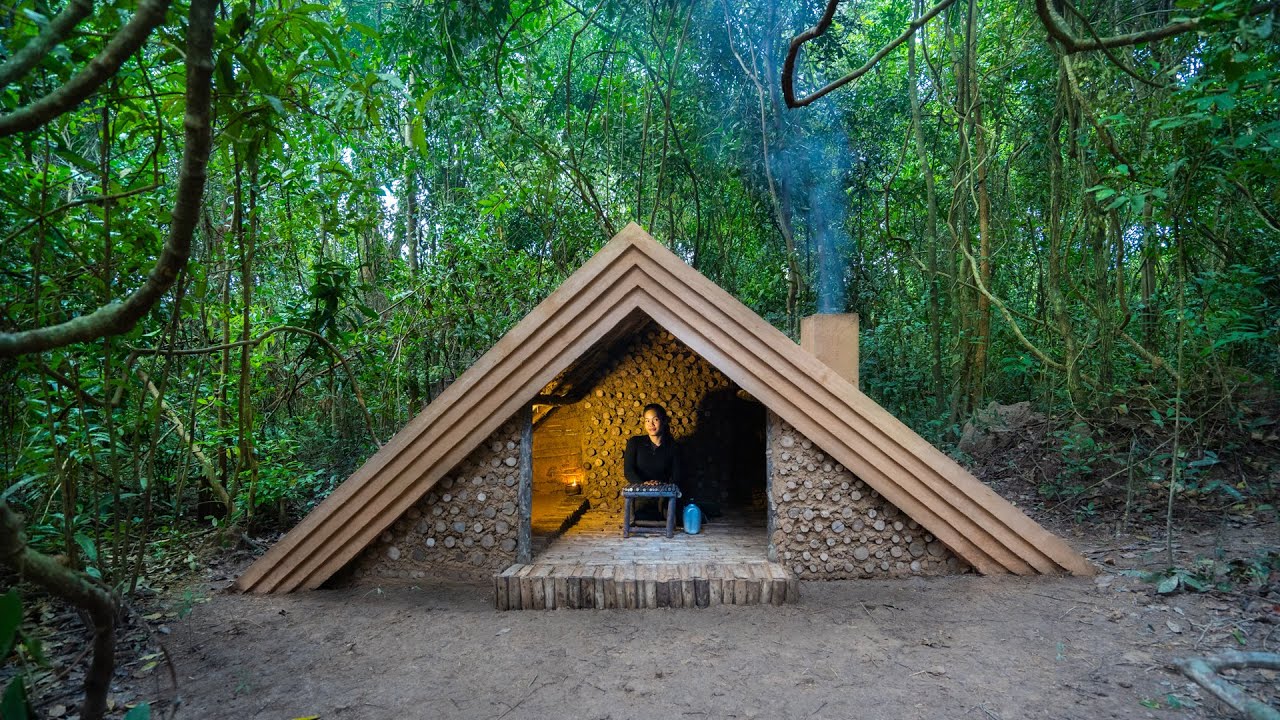 Girl Living Off Grid Built The Most Secret Modern Villa in Deep Jungle ...