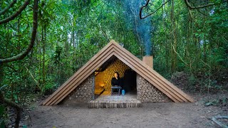 Girl Living Off Grid Built The Most Secret Modern Villa in Deep Jungle to Live, Little Villa Off Gri