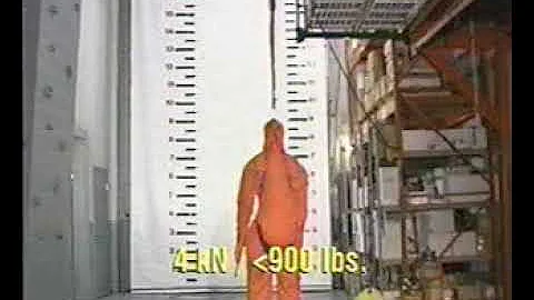 Drop test on lanyard with shock pack