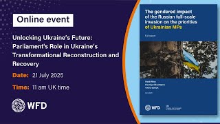 Parliament's role in Ukraine’s transformational reconstruction and recovery