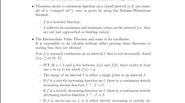 Math 23a. Week 7, Video 2: Properties of Continuous Functions (7.2)