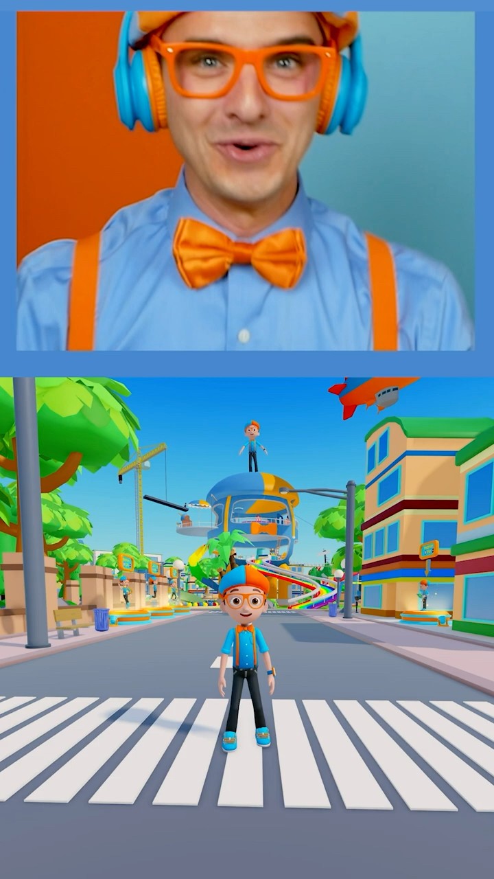 Big Blippi Finds LITTLE BLIPPI a Jetpack in Roblox! #blippi #roblox #shorts